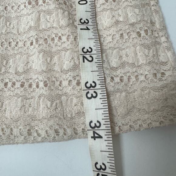 FOREVER 21 Peach Lace Long Sleeve Bodycon Mini Dress Medium - Picture 8 of 8